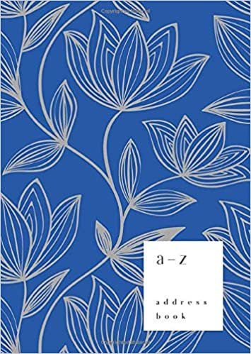 okumak A-Z Address Book: B6 Small Notebook for Contact and Birthday | Journal with Alphabet Index | Hand-Drawn Brush Hipster Cover Design | Blue