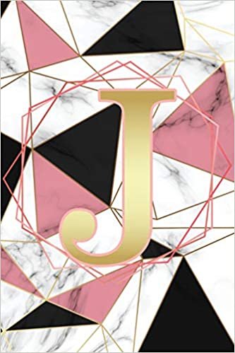 okumak J: Letter J Monogram Pink Black &amp; White Marble Notebook &amp; Journal