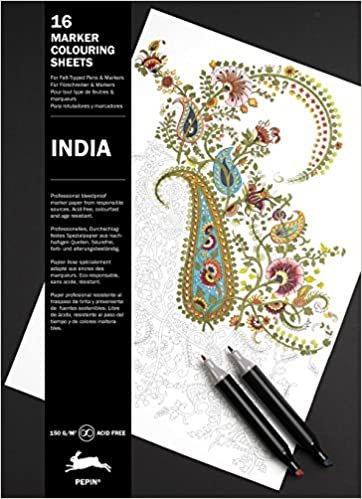 okumak India: Marker Colouring Book: 16 marker Colouring Sheets