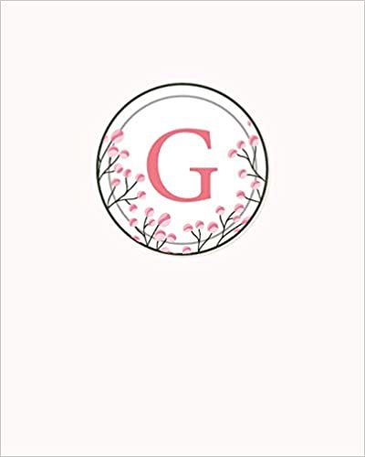 okumak G: 110 Dot-Grid Pages | Monogram Journal and Notebook with a Classic Light Pink Background of Vintage Floral Watercolor Design | Personalized Initial Letter Journal | Monogramed Composition Notebook