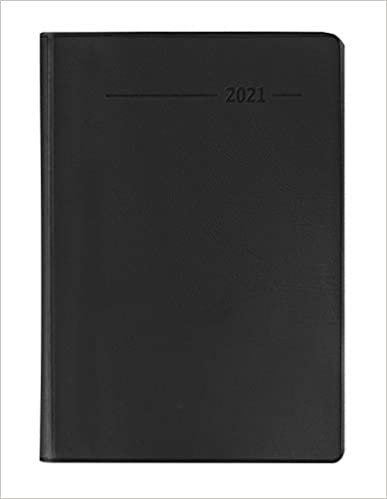 okumak Taschenkalender Buch PVC schwarz 2021 - Büro-Kalender 8x11,5 cm - 1 Woche 2 Seiten - 144 Seiten - Notiz-Heft - Alpha Edition