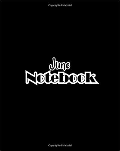 okumak June Notebook: 100 Sheet 8x10 inches for Notes, Plan, Memo, for Girls, Woman, Children and Initial name on Matte Black Cover