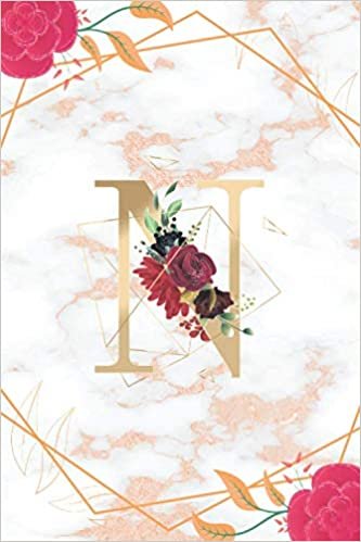 okumak N: Initial Monogram Notebook Letter N for Flower lovers, Work, School, Writing Pad, Journal or Diary, Monogrammed Gifts for any Occasion, (Lined Notebook 6x9, 110 Pages )