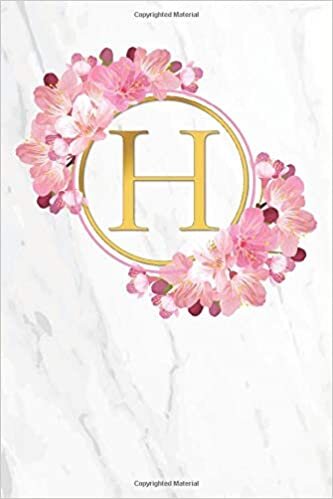 okumak H: Asian Blossom | Sakura / Marble / Gold | Super Cute Monogram Initial Letter Notebook | Personalized Lined Journal / Diary | Perfect for Writing / ... Marble Monogram Composition Notebook, Band 1)