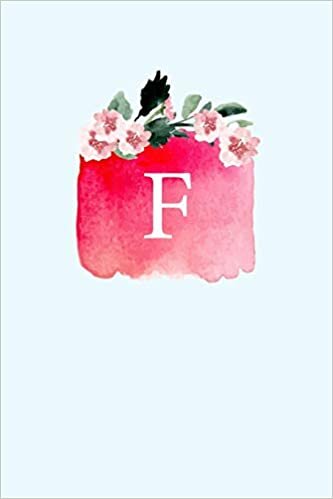 okumak F: 110 College-Ruled Pages | Monogram Journal and Notebook with a Classic Light Blue Background of Floral Watercolor Design | Personalized Initial Letter Journal | Monogramed Composition Notebook