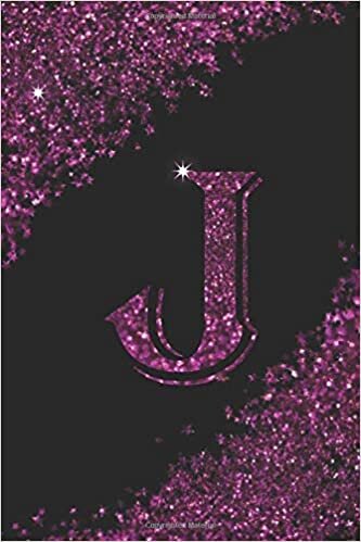 okumak J letter glitter Lined Notebook Journal purple and black color for women girls perfect gift idea.: Journal or Diary for Kids, Girls &amp; Women