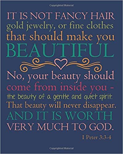okumak It is not fancy hair god jewelry, or fine clothes   that should make you beautiful No, your beauty   should come from inside you-the beauty of a ... Notebook For 132 Pages of 8&quot;x10&quot;   inches