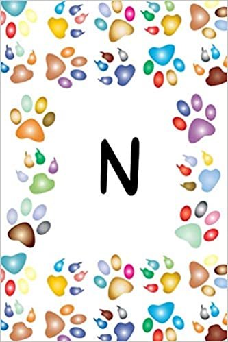 okumak N :: Lined Journal / Notebook /planner/ dairy/ classroom book perfect for kids, Girls or Boys for writing or school note taking, drawing ... comes ... Monogram Letter jounal with a cute dog paw