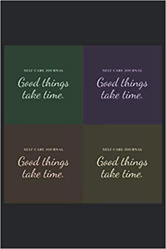 okumak Good things take time, On Colored Squares: Lined Notebook / Journal Gift, 120 Pages, 6x9, Soft Cover, Matte Finish