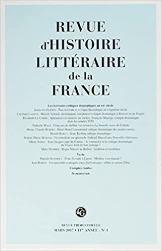 okumak revue d&#39;histoire littéraire de la france 1 - 2017, 117e année - n° 1 - varia (REVUE D&#39;HISTOIRE LITTERAIRE DE LA FRANCE)