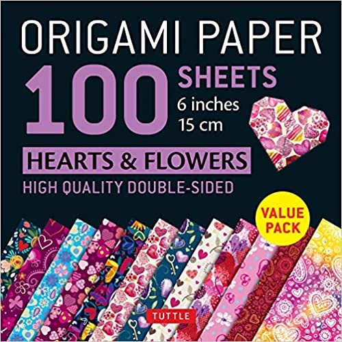 okumak Publishing, T: Origami Paper 100 Sheets Hearts &amp; Flowers 6&amp;q