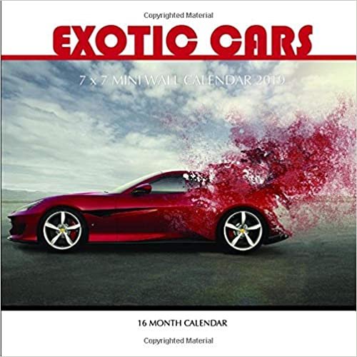okumak Exotic Cars 7 x 7 Mini Wall Calendar 2019: 16 Month Calendar