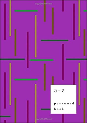 okumak A-Z Password Book: A5 Medium Password Notebook with A-Z Alphabet Index | Large Print | Modern Horizontal Vertical Stripe Design | Purple