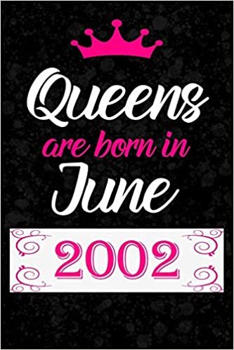 okumak Queens Are Born in June 2002: Notebook Lined Blank Journal Perfect Birthday Gift For Women, Girls Born in June 2002, Diary 120 Pages, 6x9 Soft Cover, Matte Finish Funny Birthday Present For Her