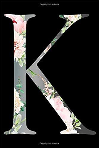 okumak K Golden Alphabet With Floral Graphics: letter K capital alphabet monogram initial Notebook Pretty Personalized Medium Lined Journal &amp; Diary for ... 9 (15.24 x 22.86 cm) Solt Cover, Matte Finish