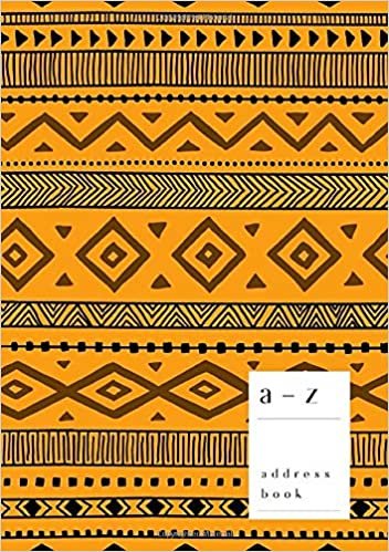 okumak A-Z Address Book: A5 Medium Notebook for Contact and Birthday | Journal with Alphabet Index | Tribal Ethic Stripe Cover Design | Orange