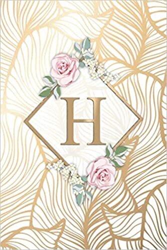 okumak H: Nifty Monogram Letter H Initial Wide Ruled Notebook for Girls &amp; Women | Pretty Personalized Wide Lined Diary &amp; Journal for Writing &amp; Notes | Cute Golden Floral Pattern