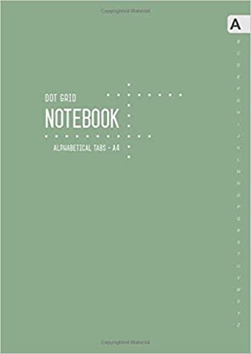 okumak Dot Grid Notebook Alphabetical Tabs A4: Large Journal Organizer with A-Z Index Sections | 5mm Dotted Pages | Smart Design Dusty Green