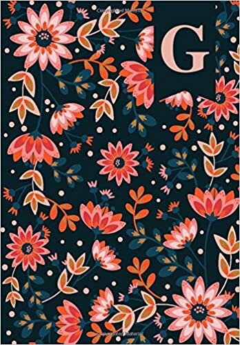 okumak G: Personalized Floral Initial G Monogram Composition Notebook Journal for Girls and Women - 110 Lined Pages (55 Sheets) - 6.69&quot;x9.61&quot;