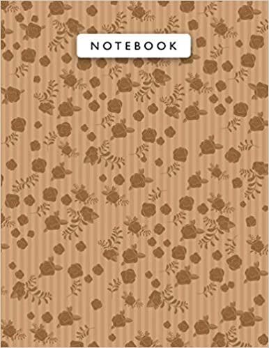 okumak Notebook Ochre Color Mini Vintage Rose Flowers Small Lines Patterns Cover Lined Journal: College, 110 Pages, Journal, Wedding, Planning, Work List, 21.59 x 27.94 cm, 8.5 x 11 inch, A4, Monthly
