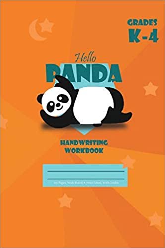 okumak Hello Panda Primary Handwriting k-4 Workbook, 51 Sheets, 6 x 9 Inch Orange Cover