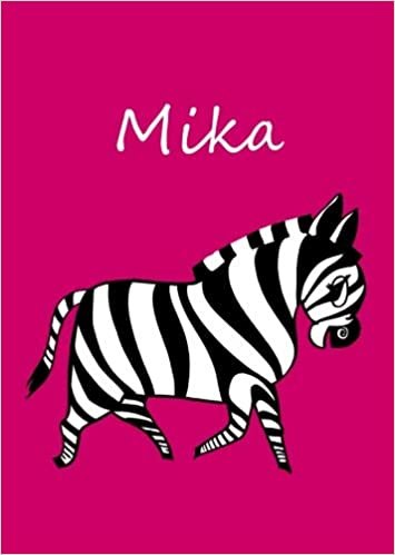 okumak Mika: personalisiertes Malbuch / Notizbuch / Tagebuch - Zebra - A4 - blanko
