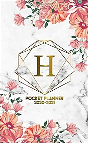 okumak 2020-2021 Pocket Planner: Initial Monogram Letter H Two-Year Monthly Spread Pocket Agenda &amp; Organizer - Phone Book, Password Log &amp; Notes - 2 Year (24 ... Calendar - Grey Marble &amp; Gold Pink Floral