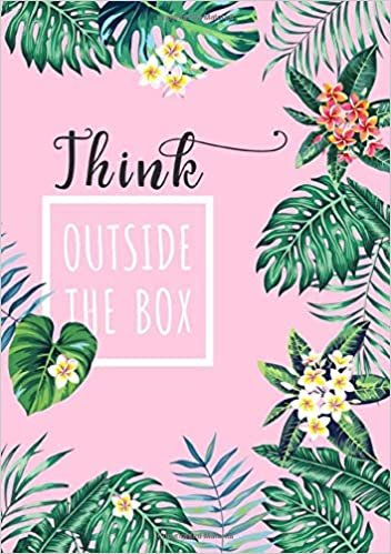 okumak Think Outside The Box: B5 Large Print Password Notebook with A-Z Tabs | Medium Book Size | Tropical Leaf Design Pink