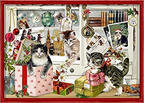 okumak A4-Wandkalender - Katzen-Weihnacht