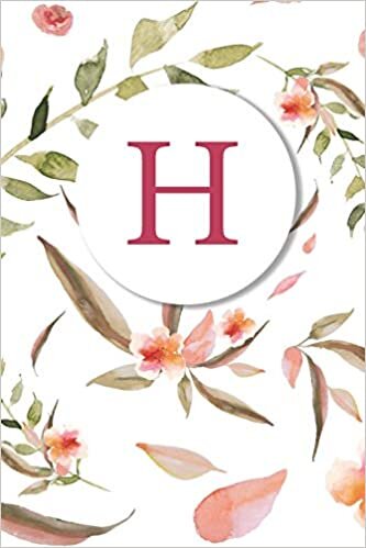 okumak H: Soft Floral Monogram Sketchbook | 110 Sketchbook Pages (6 x 9) | Floral Watercolor Monogram Sketch Notebook | Personalized Initial Letter Journal | Monogramed Sketchbook