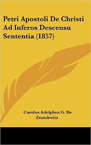 okumak Petri Apostoli de Christi Ad Inferos Descensu Sententia (1857)