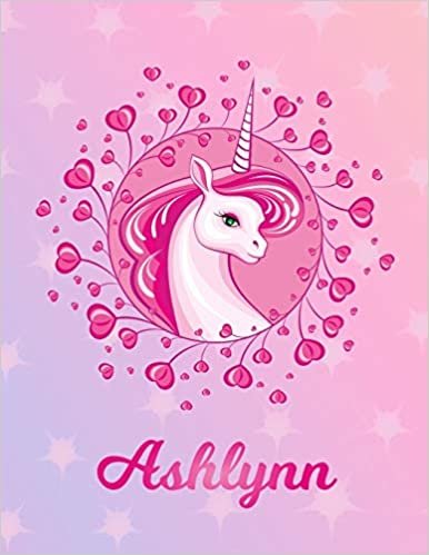 okumak Ashlynn: Unicorn Sheet Music Note Manuscript Notebook Paper | Magical Horse Personalized Letter V Initial Custom First Name Cover | Musician Composer ... Notepad Notation Guide | Compose Write Songs
