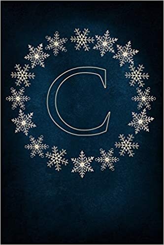 okumak C: Monogram Initial Notebook Journal with Magical Snowflake Blue Cover