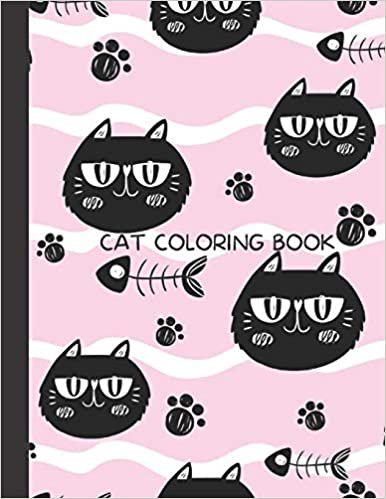 okumak Cat Coloring Book: Cat Gifts for Toddlers, Kids ages 4-8, Girls Ages 8-12 or Adult Relaxation | Cute Stress Relief Animal Birthday Coloring Book Made in USA