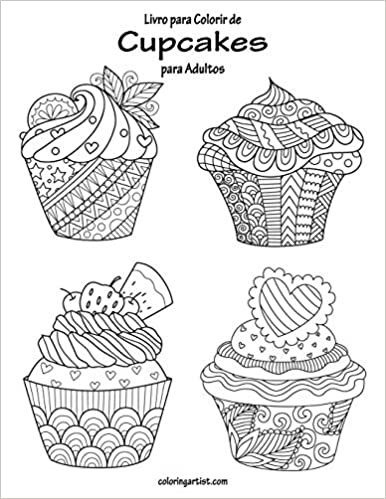 Livro para Colorir de Cupcakes para Adultos
