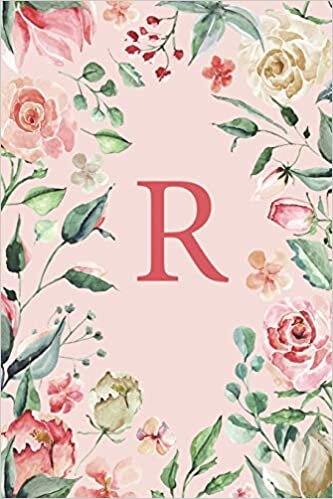okumak R: Floral Pink and White Roses and Peonies Monogram Sketchbook | 110 Sketchbook Pages (6 x 9) | Floral Watercolor Monogram Sketch Notebook | ... Letter Journal | Monogramed Sketchbook