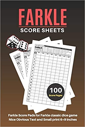 okumak Farkle Score Sheets: V.5 Elegant design Farkle Score Pads 100 pages for Farkle Classic Dice Game | Nice Obvious Text | Small size 6*9 inch (Gift) (F. Scoresheets)