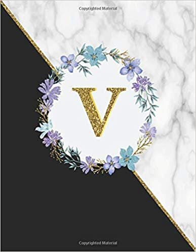 okumak V : Initial Monogram Letter V Marble Sketchbook: Large Journal With Blank Papers For Drawing And Sketching Perfect Gift for Girls and Women (8.5&quot; x 11&quot;) with 110 Pages