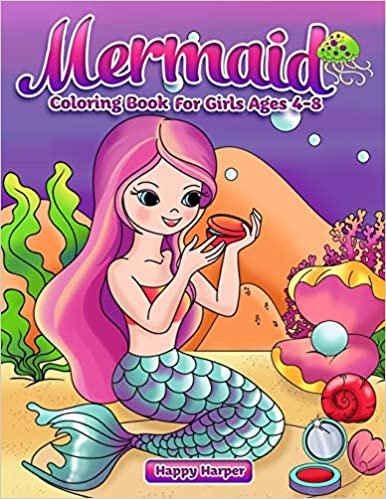 okumak Mermaid Coloring Book For Girls: Ages 4-8