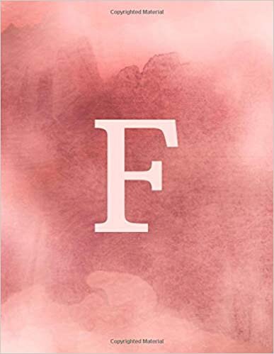 okumak F: Monogram Initial F Notebook for Women and Girls- Dusty Pink Watercolor-120 Pages 8.5 x 11
