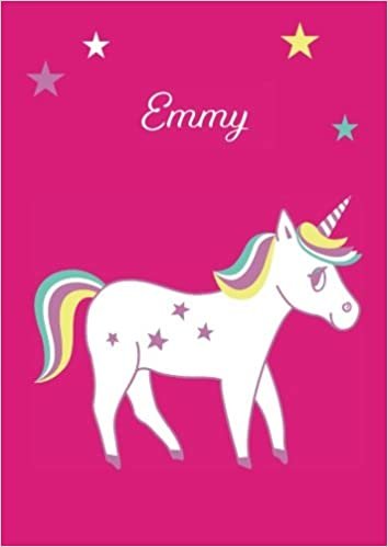 okumak Emmy: Einhorn Malbuch / Tagebuch / Notizbuch - DIN A4 - blanko