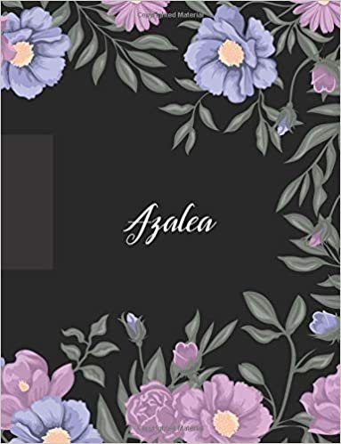 okumak Azalea: 110 Ruled Pages 55 Sheets 8.5x11 Inches Climber Flower on Background Design for Note / Journal / Composition with Lettering Name,Azalea
