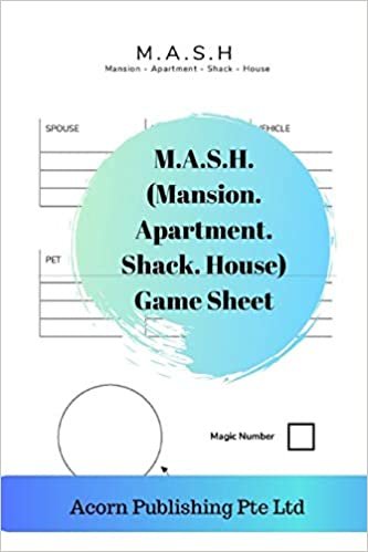 okumak M.A.S.H. (Mansion. Apartment. Shack. House) Game Sheet