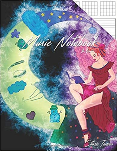 okumak Music Notebook for Guitar: Blank Sheet Music Book Journal &amp; Diary 8.5x11 with cute Night Fairy and Black Cover for Song Writing or Notes. Large ... pages for Musicians, Composers and Students