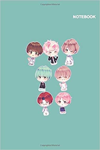 okumak BTS k pop lovers notebook esperto: With Lined Pages, 110 College Ruled Paper, 6&quot; x 9&quot;, Cute BTS Members Chibi Style Cover.