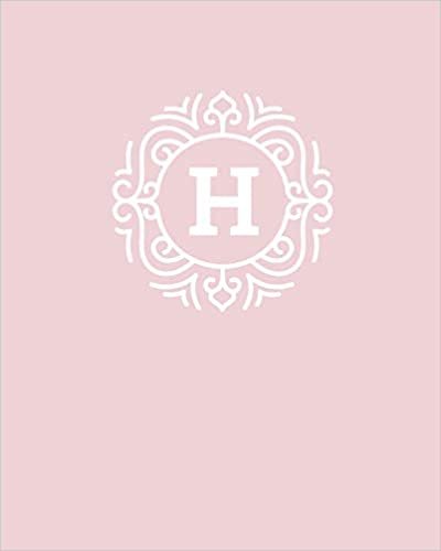 okumak H: 110 Dot-Grid Pages | Monogram Journal and Notebook with a Pink Background and Simple Vintage Elegant Design | Personalized Initial Letter Journal | Monogramed Composition Notebook