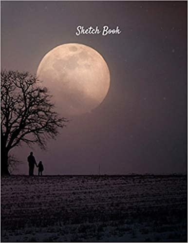 Sketch Book: Winter Moon Themed Personalized Artist Sketchbook For Drawing and Creative Doodling