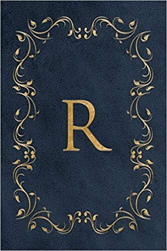 okumak R: Faux leather effect / look gold monogram. Personalized letter ruled journal notebook. Elegant traditional design suitable for all: men, women, ... pages in 6 x 9 matte finish, handy size.