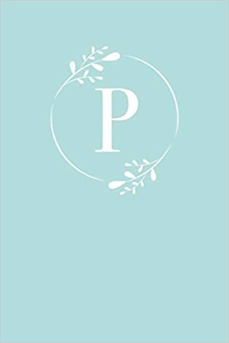 okumak P: 110 Sketch Pages (6 x 9) | Light Blue Monogram Sketchbook Notebook with a Simple Floral Emblem | Personalized Initial Letter | Monogramed Sketchbook