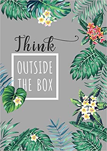 okumak Think Outside The Box: B5 Large Print Password Notebook with A-Z Tabs | Medium Book Size | Tropical Leaf Design Gray